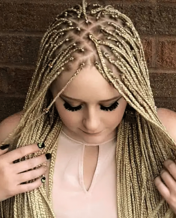 Blonde Fulani Braids - honey blonde blonde fulani braids