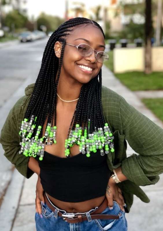 Fulani braids with beads - short fulani braids with beads