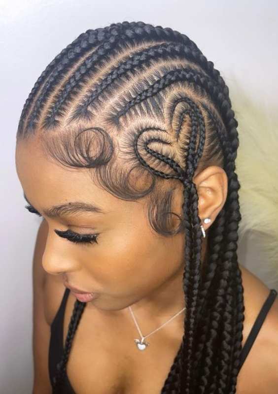 Fulani braids with heart - knotless box fulani braids with heart
