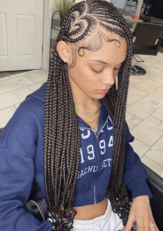 Fulani braids with heart - fulani braids with heart and beads