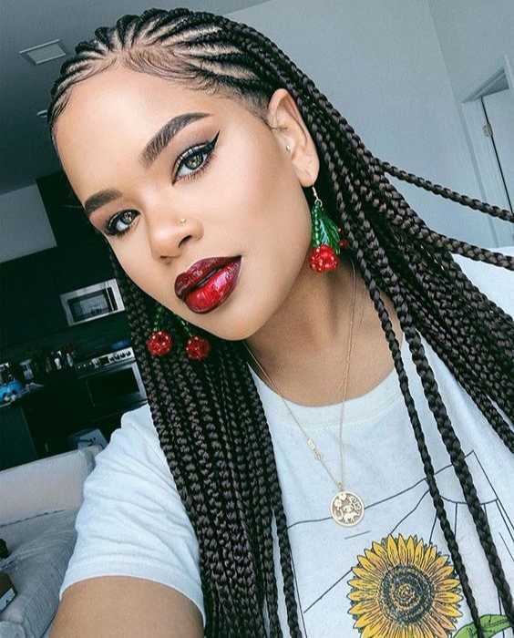 Fulani braids with knotless - 