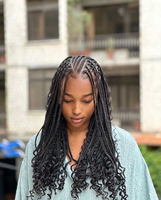 Fulani braids with knotless - fulani braids with curls
